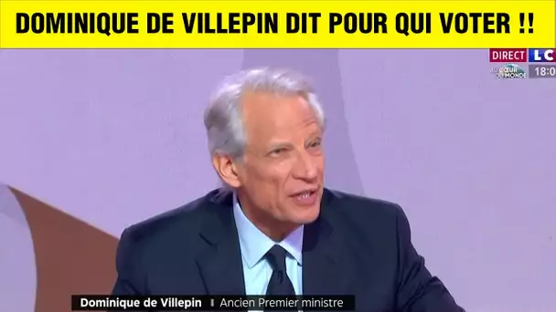 DOMINIQUE DE VILLEPIN DONNE SA CONSIGNE DE VOTE (et ça va vous surprendre)