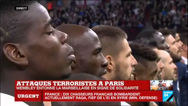 "La Marseillaise" entonnée par l'ensemble du stade de Wembley avant France - Angleterre