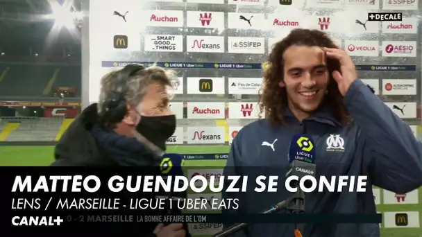 Mattéo Guendouzi au micro de Laurent Paganelli après Lens / OM - Ligue 1 Uber Eats