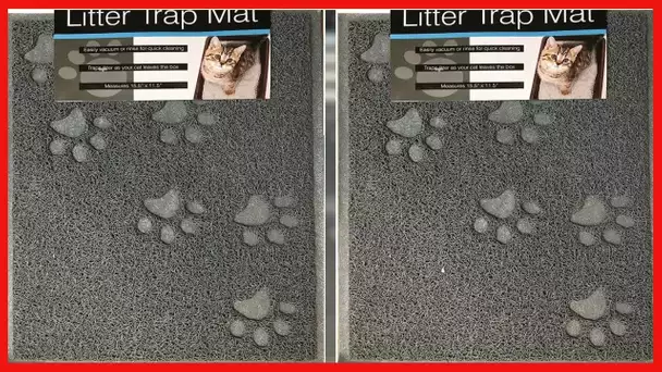 Quality Gray Cat Litter Trap Mat, Non-Slip Backing, Dirt Catcher, Soft on Paws, Easy to Clean