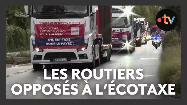 Taxe sur les poids lourds en Alsace : en colère, les transporteurs routiers bloquent l'autoroute