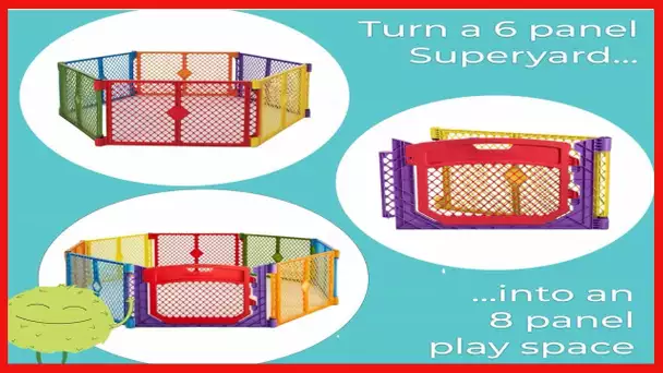 Toddleroo by North States Superyard Colorplay Ultimate 2 Panel Extension, Made in USA: Increases