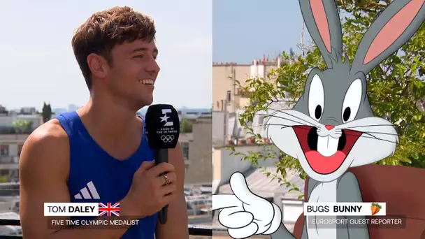 Tom Daley grillé par Bugs ! | Looney Tunes présente Parlons Sport avec Bugs Bunny