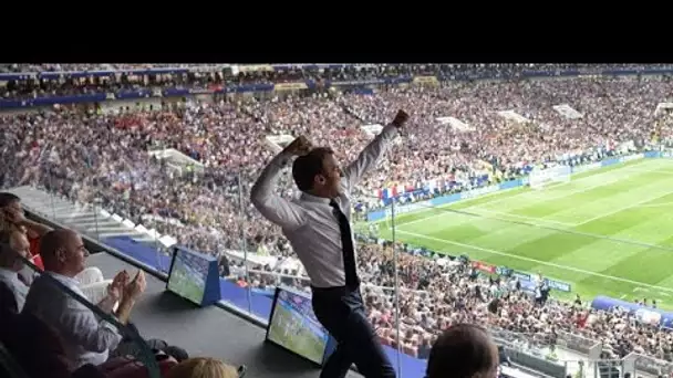 L’incroyable photo d’Emmanuel Macron qui célèbre le premier but des Bleus