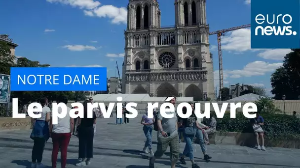 Réouverture du parvis de la cathédrale Notre-Dame de Paris