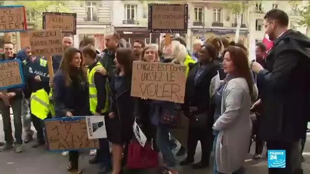 Les salariés d'Aigle Azur mobilisés devant le ministère des Transports