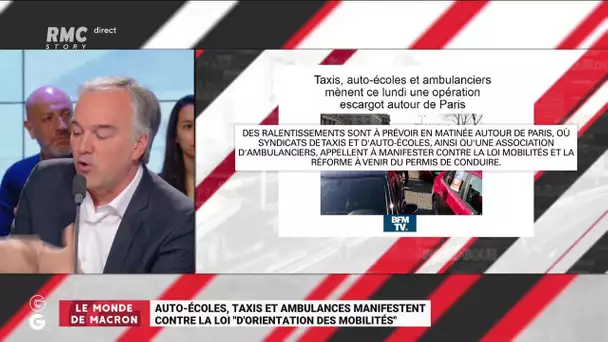 Auto-écoles, taxis et ambulances manifestent contre la loi Mobilités - Les Grandes Gueules de RMC