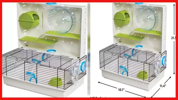 Hamster Cage | Awesome Arcade Hamster Home (White) | 18.11 x 11.61 x 21.26 Inch