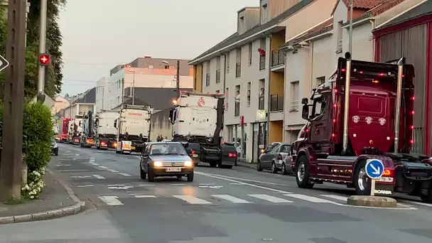 Coronavirus : à Nantes, l'hommage des transporteurs routiers aux personnels soignants
