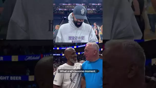 What a moment.” Kyrie on his & Luka’s dad embracing in celebration of the Game 4 W!💚|#Shorts