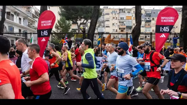 Il court le semi-marathon de Paris en chaussures de ski, le «défi loufoque» d'un passionné de sport