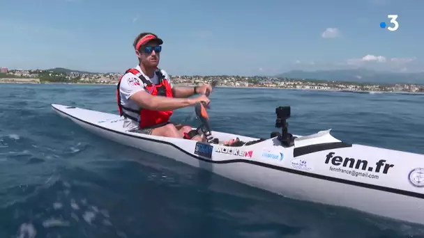 Le vice-champion d'Europe de kayak Nicolas Lambert a rallié Calvi-Antibes