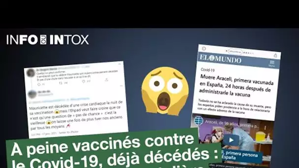 A peine vaccinés, déjà décès ? Une intox qui traverse les frontières