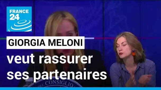 La Première ministre italienne Giorgia Meloni veut rassurer ses partenaires européens