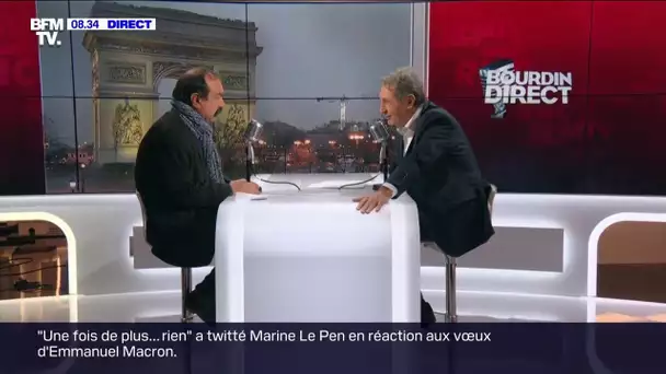 Philippe Martinez face à Jean-Jacques Bourdin le 1er Janvier 2020 sur RMC et BFMTV