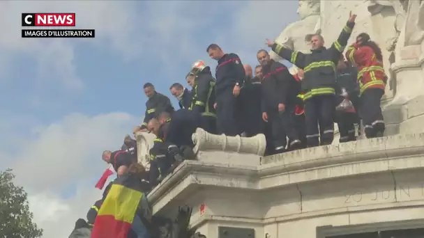 Les sapeurs-pompiers dans la rue mardi 28 janvier