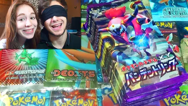 Ouverture de Boosters Pokémon à L&#039;AVEUGLE ! #4 Ouverture de 20 Boosters Pokémon XY BANDIT RING !