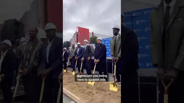 The NBA family groundbreaking for the Earl Monroe Renaissance Basketball Charter School 🏀 | #Shorts