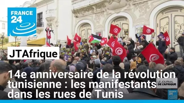 14e anniversaire de la révolution tunisienne : les manifestants dans les rues de Tunis • FRANCE 24