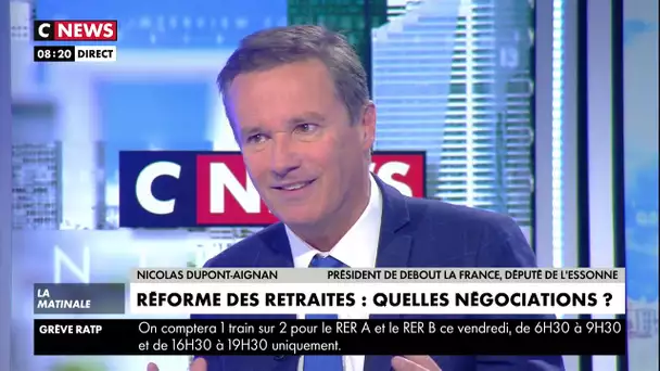 Retraites : «Il faut retirer ce projet qui est mauvais», selon Nicolas Dupont-Aignan