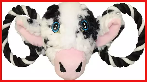 Jolly Pets Jolly Tug-a-Mal Cow Tug/Squeak Toy, Large