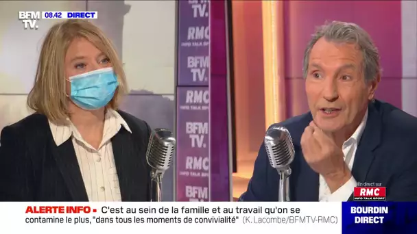 Karine Lacombe face à Jean-Jacques Bourdin en direct