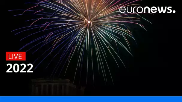 Bonne année Grèce ! Feu d'artifice à Athènes pour l'arrivée de 2022