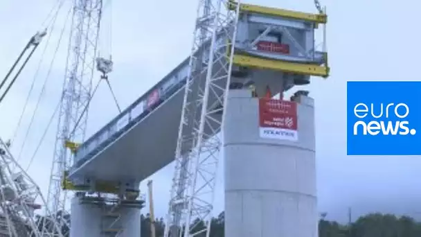 Nouveau pont de Gênes : pose des 50 premiers mètres