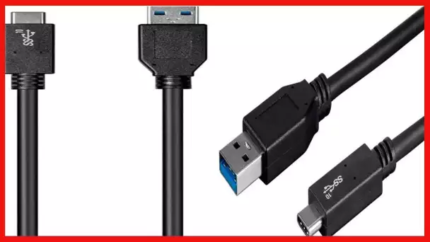 Monoprice USB & Lightning Cable - 1 Meter - Black | Essentials 3.1 USB-C to USB-A Gen 2, 3A, 10 Gbps