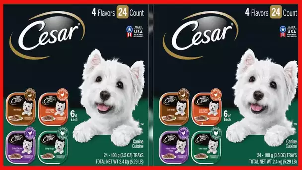 CESAR Soft Wet Dog Food Classic Loaf in Sauce Poultry Variety Pack, (24) 3.5 oz. Easy Peel Trays