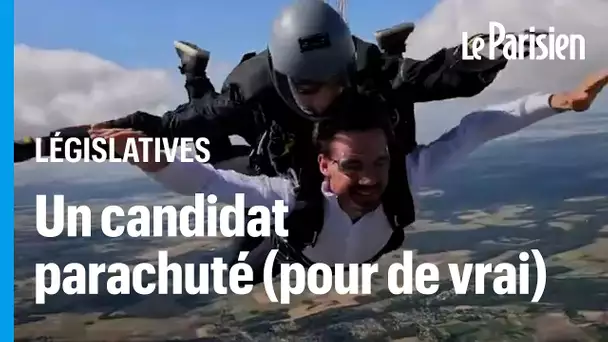 Pour dénoncer le « parachutage » de son adversaire en Eure-et-Loir, un député LR... saute en parachu