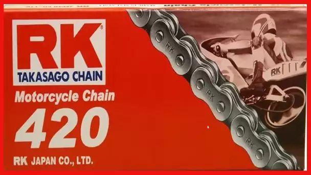 RK Racing Chain M420-138 (420 Series) 138-Links Standard Non O-Ring Chain with Connecting Link