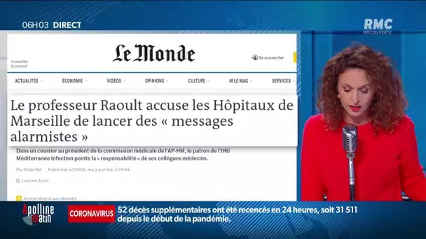 Le Pr. Raoult accuse les hôpitaux de Marseille de lancer des "messages alarmistes"