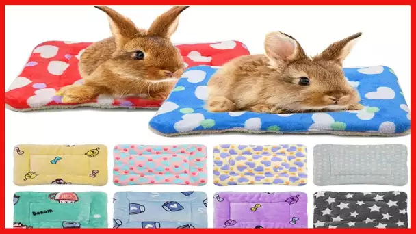 RYPET Small Animal Bed 2PCS - Rabbit Bed House Winter Warm Fleece Sleep Pad for Squirrel Hedgehog