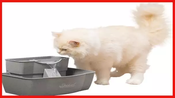 PetSafe Drinkwell Multi-Tier Pet Fountain - Automatic Dog or Cat Water Fountain - Fresh, Flowing 100