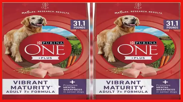 Purina ONE High Protein Senior Dry Dog Food, +Plus Vibrant Maturity Adult 7+ Formula - 31.1 lb