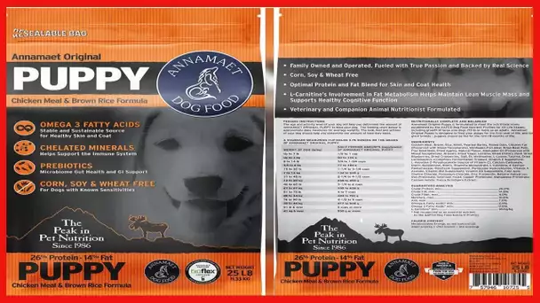 Annamaet Original Puppy Dry Dog Food, (Chicken & Brown Rice), 25-lb Bag