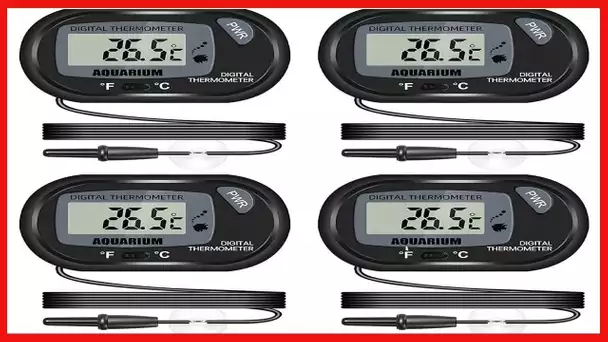 Thlevel LCD Digital Aquarium Thermometer, Fish Tank Thermometer with Water-Resistant Sensor Probe