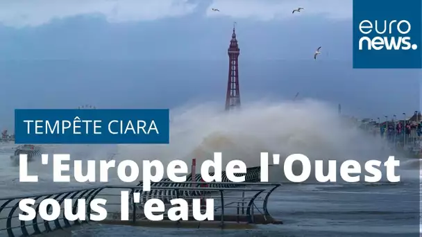 Ciara balaie l'Europe de l'Ouest, le Royaume-Uni est particulièrement touché