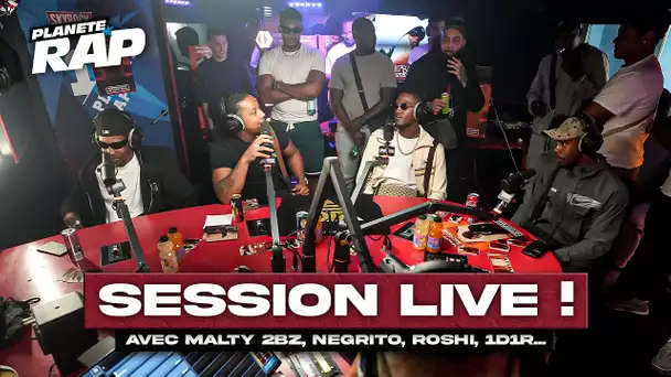 SESSION FREESTYLE avec Malty 2BZ, Negrito, Fresh LaDouille, Roshi, 1D1R & Dex ! #PlanèteRap