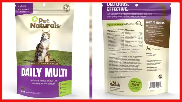 Pet Naturals Daily Multivitamin for Cats with Biotin, Taurine and Arginine, 30 Fish Flavored Chews