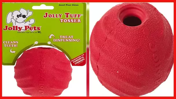 Jolly Pets Tuff Tosser Bouncing Ball Tog Toy/Treat Holder, 3 Inches, Red