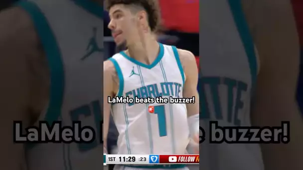 LaMelo Ball hits the tough shot to beat the buzzer & the Hornets announcer loves it! 👀🔥|#Shorts