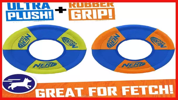 Nerf Dog Toss and Tug Ring Dog Toy, Frisbee, Lightweight, Durable and Water Resistant, 9 Inch