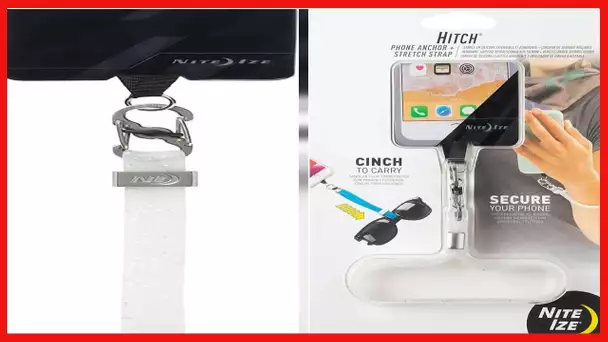 Nite Ize Hitch Phone Anchor + Stretch Strap, Adjustable Lanyard Clips To Phone, Cinch Earbuds Case/