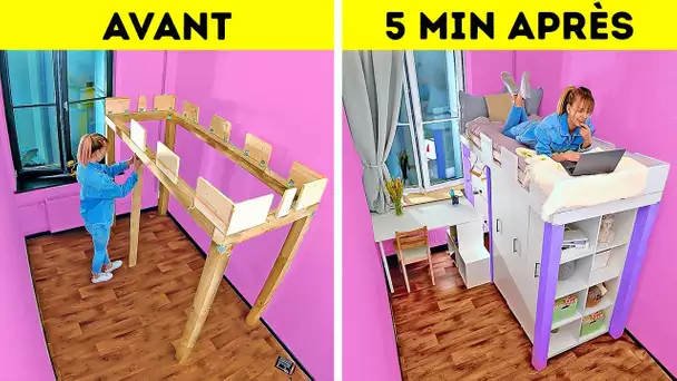 TRANSFORMATION COMPLÈTE D'UNE CHAMBRE || Idées Faciles Pour Améliorer Ta Chambre À Coucher