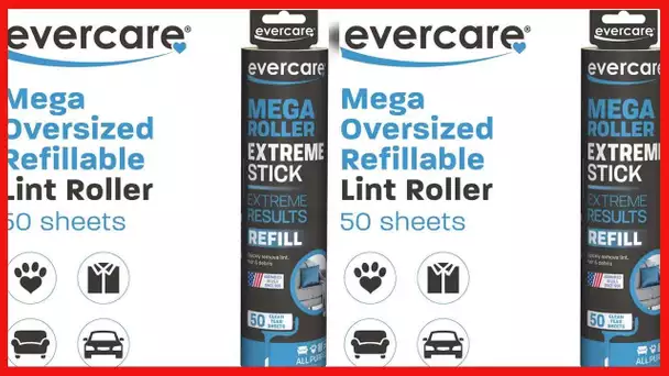 Evercare Large Surface Mega Pet Roller Refill, 50 Layers