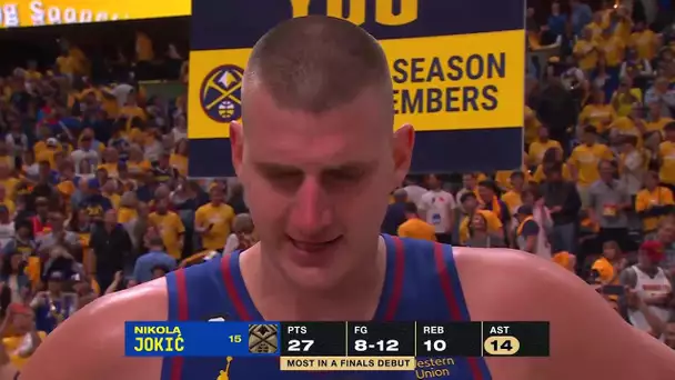 Nikola Jokic Postgame Interview After Breaking #NBAFinals Record For Most Assists By A Center!