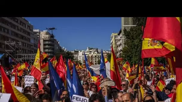 Espagne : manifestation à Madrid en faveur du chef de la droite, Alberto Núñez Feijoo