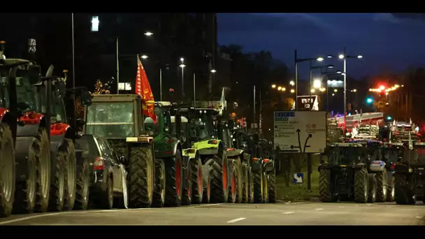 Colère des agriculteurs : à Strasbourg, 300 tracteurs ont bloqué le pont reliant l'Allemagne et l…